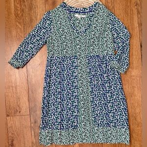 Boden Mollie Polka Dot Patterned Dress in Green and Blue